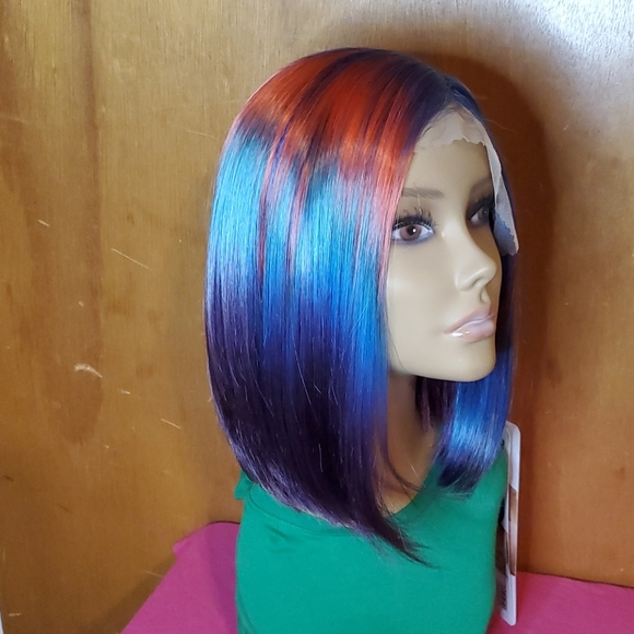 Multicolor Lace Front Bob Wig - Picture 6 of 8